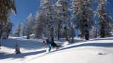 Fresh powder snow at ski resort last week in N. Lake Tahoe, CA